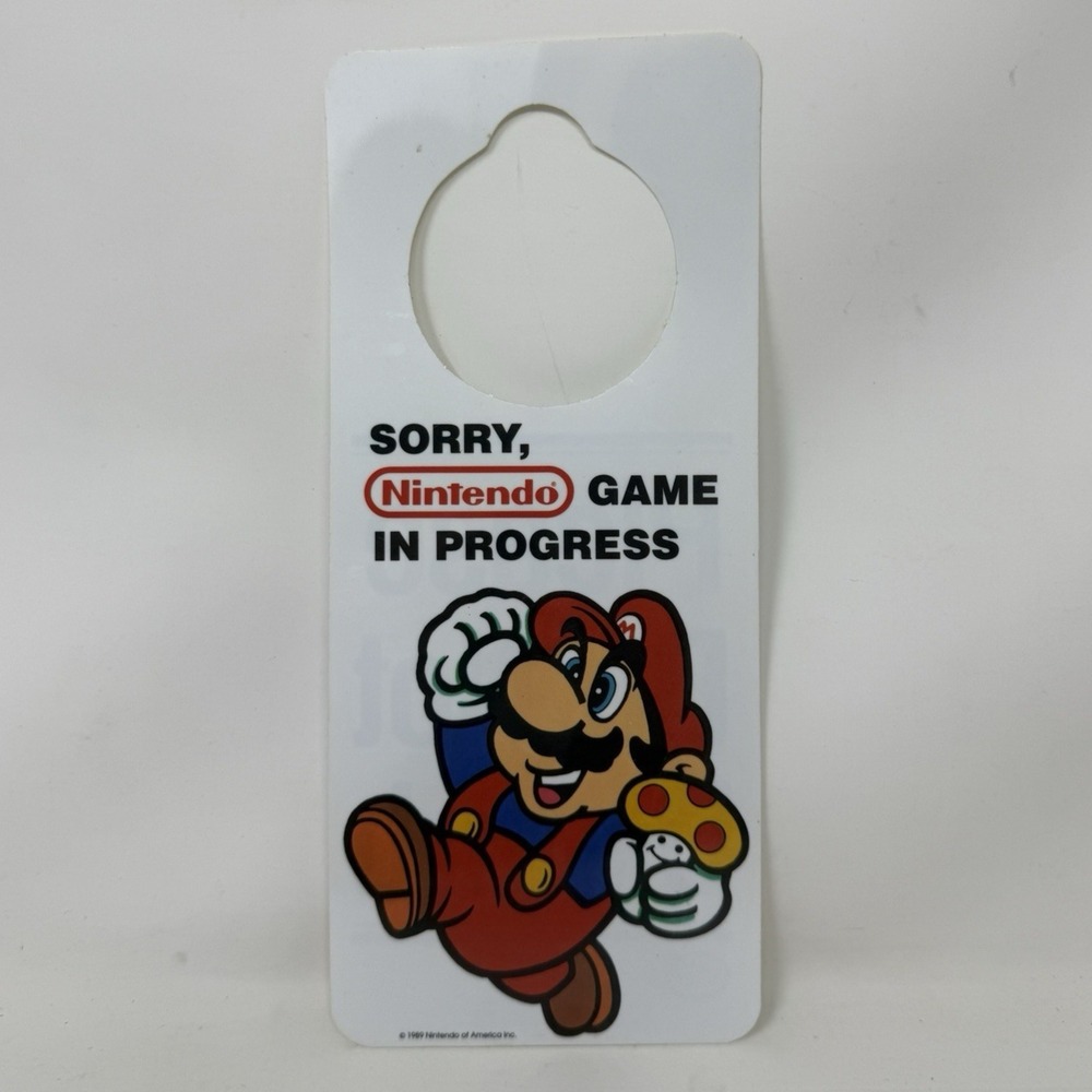 Vintage 1989 Super Mario Bros Mario Door Knob Hanger Nintendo Rare
